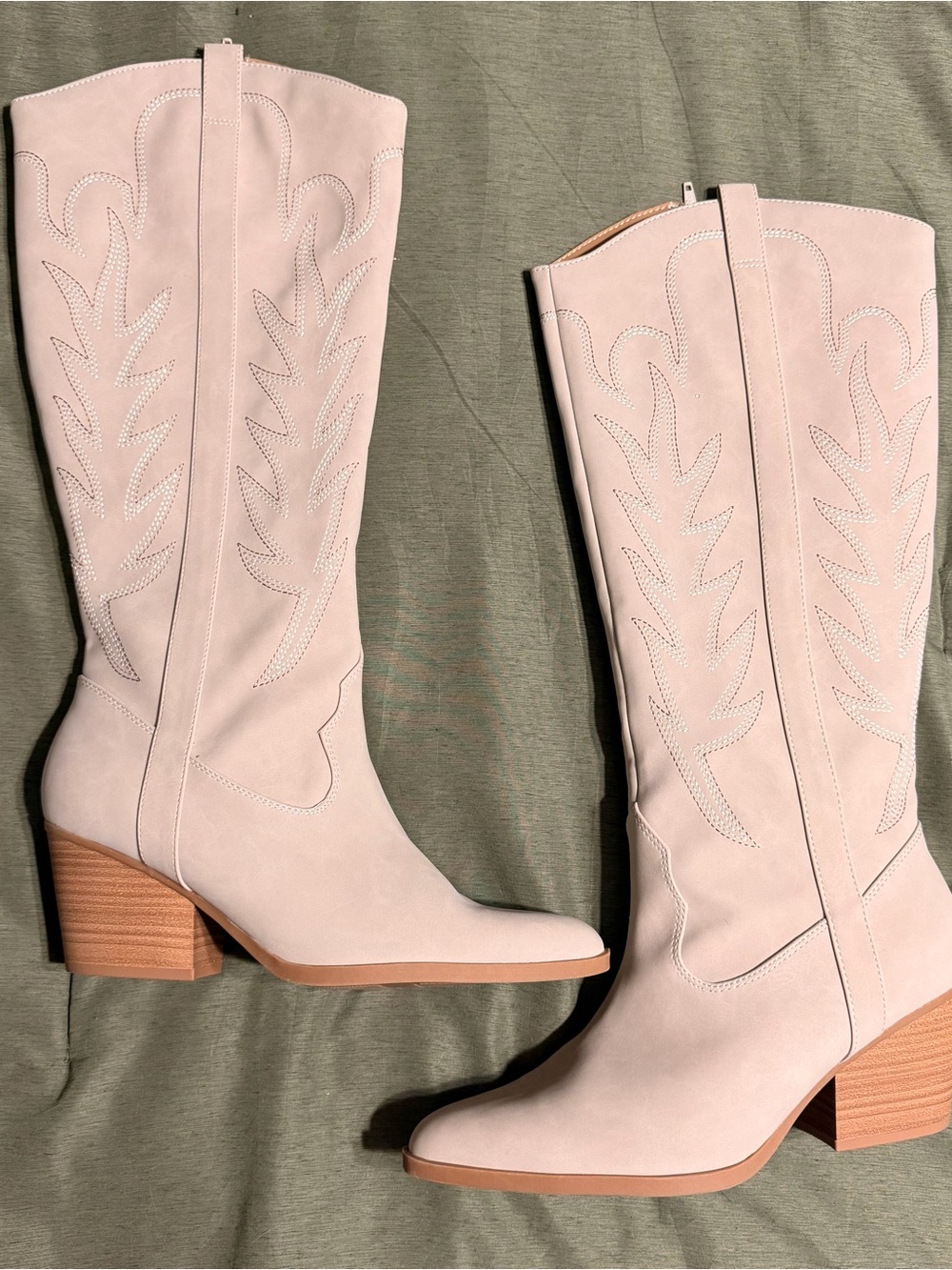 LC Lauren Conrad Cream Over-the-Knee Western Boots - Picture 5 of 7